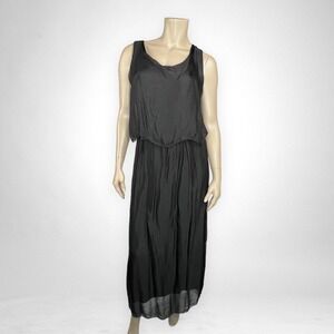 AQUAVITA Large Black Maxi Summer Dress L NWT Sleeveless Lightweight Open‎ Back